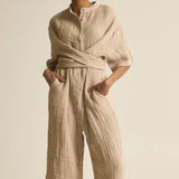Nothing Fits But Pants - NWT Nothing Fits But STONE WASHED LINEN JUMPSUIT